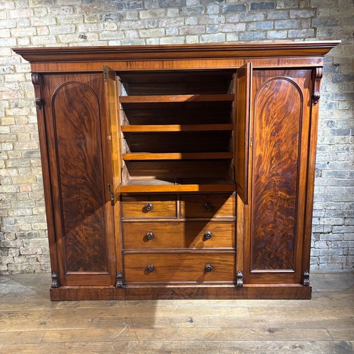 Antique mahogany linen - linen, press