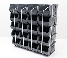 20 x Very Good Condition Plastic Parts Storage Bins Boxes - Grey Size 3 (XL3)