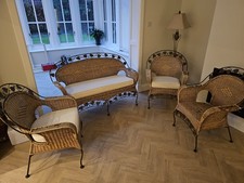 Metal Framed Wicker Furniture 5 Piece Set