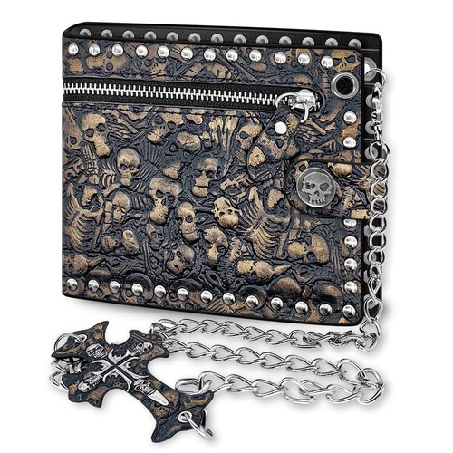 Chain wallet skull - wallet, punk
