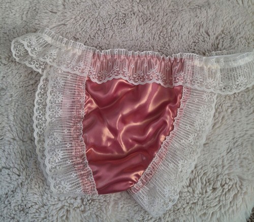 Sissy pink satin tanga panties - sissy,
