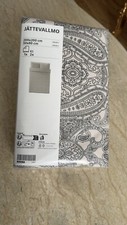 Double, IKEA Jattevallmo Duvet cover & 2 pillowcases, beige/dark grey. Paisley