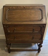 Edwardian oak bureau