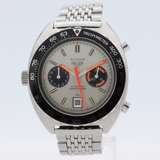 Vintage Heuer 11630 Autavia "Orange Boy" Silver Men's Wristwatch Calibre 12