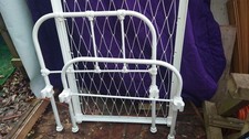 Single Cast Iron Bedstead. White, Slot Together. Very Pretty. Small Single.