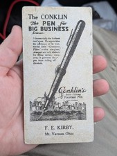 Conklin Fountain Pen Advertising Ink Blotter Kirby Mt Vernon Ohio Oh