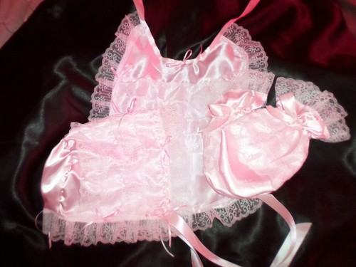Abdl sissy pink bonnet - bonnet, +