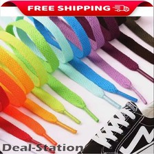 Flat Shoe Laces Coloured Shoelaces Trainers Boot Football Running Hiking Quality