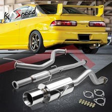 FOR 94-01 ACURA INTEGRA GS/RS/LS 4" ROLLED TIP MUFFLER CATBACK EXHAUST SYSTEM