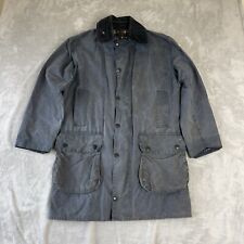 Barbour Border Vintage Men’s Wax Cotton Jacket Coat Blue Size C36 91cm