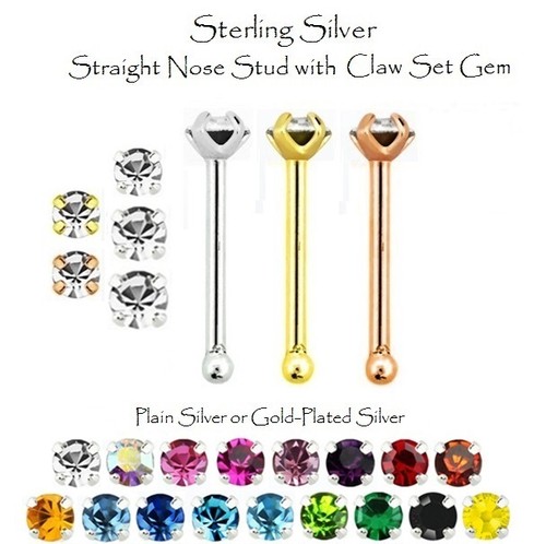 Sterling silver nose ring stud - nose,