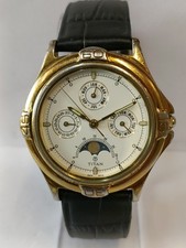 TITAN MULTIFUNCTION MOON PHASE QUARTZ 592YAC INDIA MEN'S WORKING CONDITION