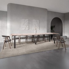 Furneo Lungo Oak effect, 4 to 16 Seat Extending Dining Table, 130cm - 330cm