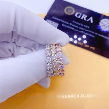 4MM Round Cut D/VVS1 Moissanite Engagement Wedding Ring S925 Sterling Silver