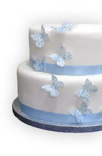 Cake toppers blue white - blue, &