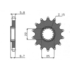Steel Sprocket P520 D13 SUNSTAR Beta 250 RR Enduro 2T 2013-2015