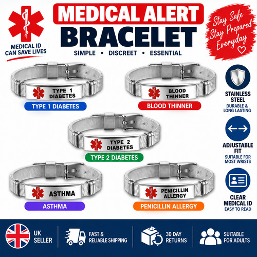 Stainless steel medical alert - steel,