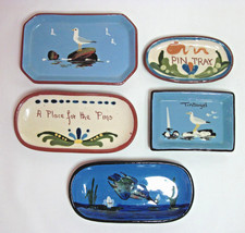 5 TORQUAY POTTERY PIN DISHES -