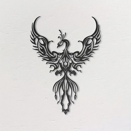 Metal phoenix wall art hanging - wall,