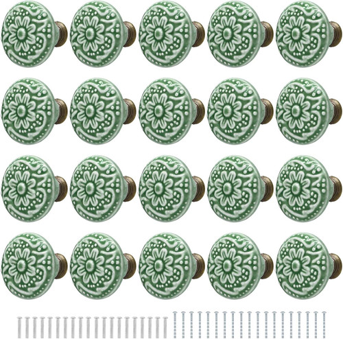 Ceramic door knobs pack - ceramic, 20