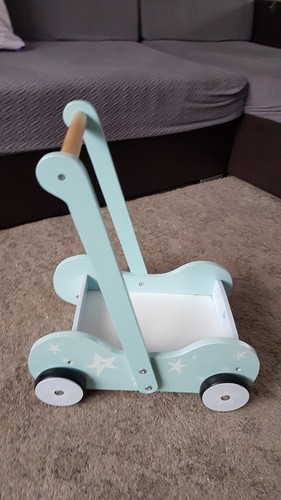 Little town girl wooden pram - town,