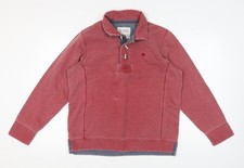 Fat Face Men's Red Henley Sweatshirt, Size L, Jersey Fabric