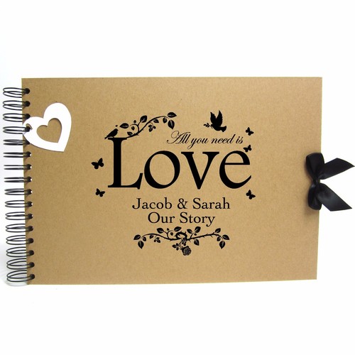 Personalised kraft scrapbook - personalised,