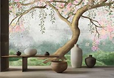 Flowering Tree with Willow