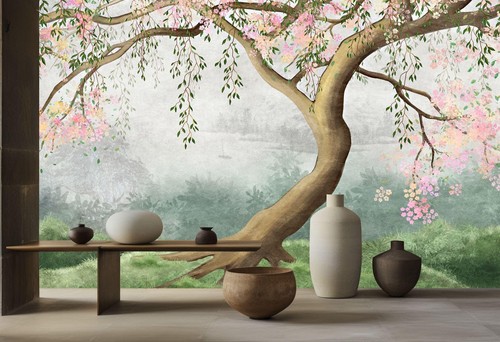 Flowering tree with willow - flowering,