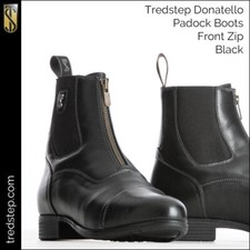 Tredstep Donatello Short Paddock (Jodphur) Boots with Front Zip in Black