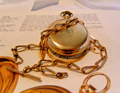 Pocket watch chain 18ct - watch,