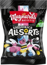 Maynards Bassetts Liquorice Allsorts Sweets Bag, Assorted Liquorice Candies for