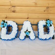 DAD Funeral Flowers Artificial Tribute Wreath Silk Memorial Any 3 Letters