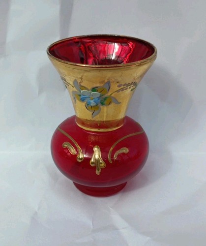 Vintage cranberry glass vase - vintage,