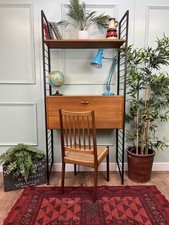Stunning Vintage Retro Mid Century Teak Ladderax Shelving Unit Desk Danish Style