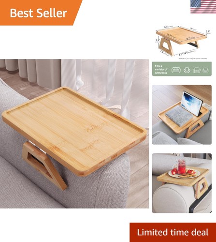 Bamboo couch arm tray foldable - bamboo,