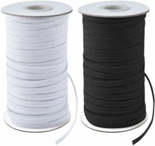 Flat Elastic Black White 6mm