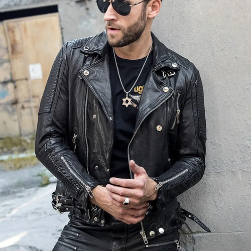 Mens motorcycle leather - leather, jacket