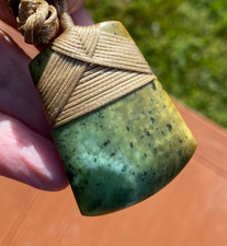 NATHAN JERRY NZ RAUKARAKA POUNAMU  GREENSTONE JADE SMALL MAORI HEI TOKI ADZE