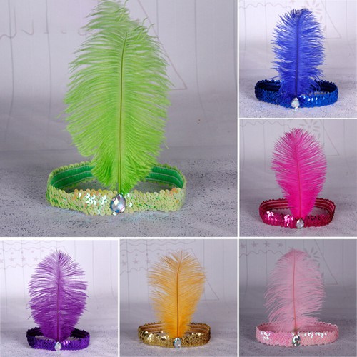 20s sequin feather headband - sequin,