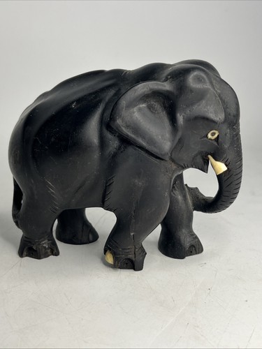 Vintage hand carved black - carved,