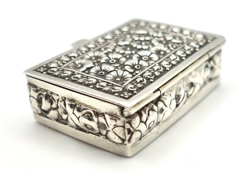 Sterling silver pill box - box, /