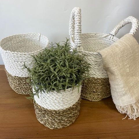 Seagrass basket set natural - seagrass,