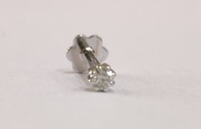 2 mm Real Diamond Nose Pin Stud Lip Labret Monroe Piercing Screw 18k White Gold