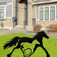 Garden Pile Garden Horse Decor Animal Statue Iron for Outskirts Away