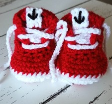 Handmade Baby First football Sneakers  Reds White Soft Warm shoes Trainers 