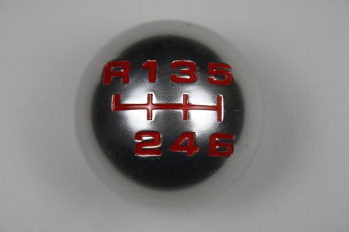 Silver red gear - red, knob