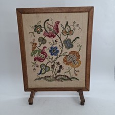Embroidered Fire Screen Wooden
