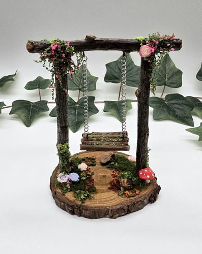 Handmade miniature fairy swing - fairy,