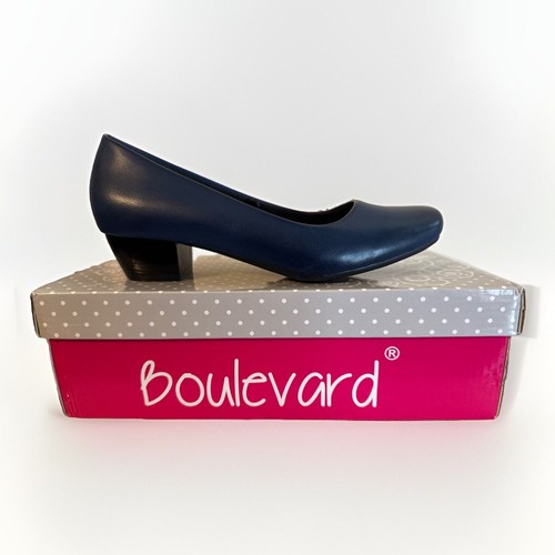 Ladies navy low heel plain - ladies,